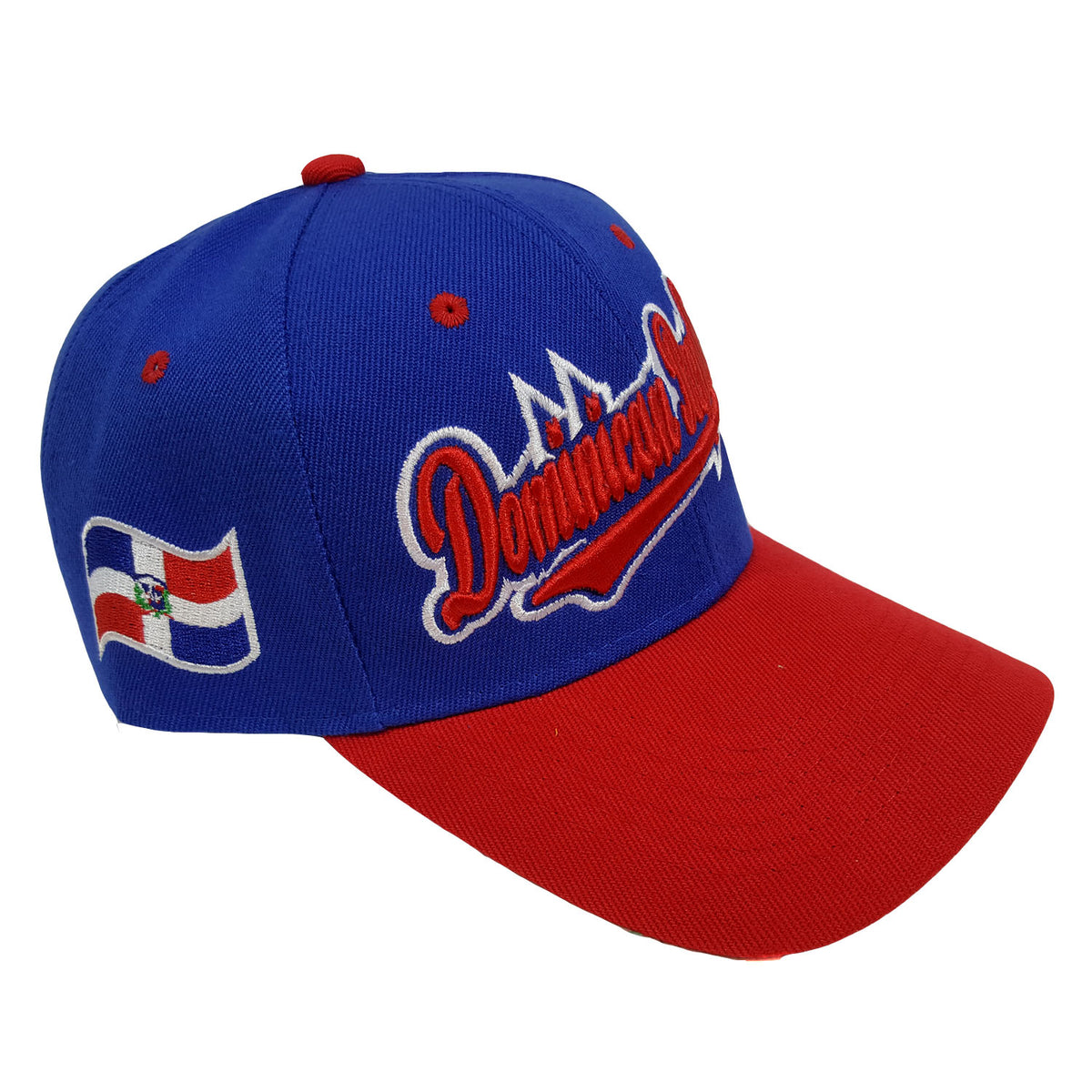 Dominican Republic Flash Style Baseball Hat Cap (Red/Blue) – Hat Crew