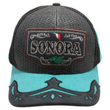 Mexico Sonora State Straw Fablic Trucker Black Cap Hat