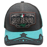 Mexico Jalisco State Straw Fablic Trucker Black Cap Hat