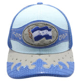 Honduras Flag Straw Fablic Trucker Royal Blue Cap Hat