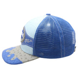 El Salvador Flag Straw Fablic Trucker Royal Blue Cap Hat