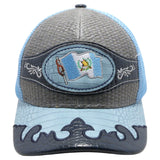Guatemala Flag Straw Fablic Trucker Sky Blue Cap Hat