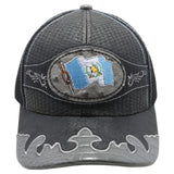 Guatemala Flag Straw Fablic Trucker Black Cap Hat