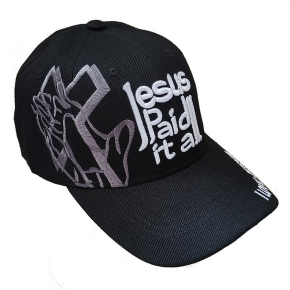 Jesus Paid it All Black Christian Baseball Hat Cap