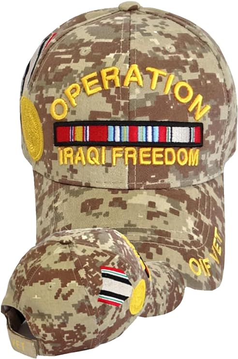 US Military Operation Iraqi Freedom OIF Vet Desert Camouflage Baseball Hat Cap