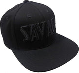 Savage Embroidered Black Shadow Flat Bill Snapback Hat Cap