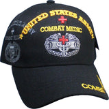 United States Army Combat Medic Shadow Black Baseball Hat Cap