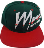 Mexico Cursive Style Green/Red Snapback Cap