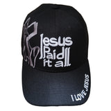 Jesus Paid it All Black Christian Baseball Hat Cap