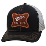 Miller High Life Beer Black/White Mesh Back Hat Cap