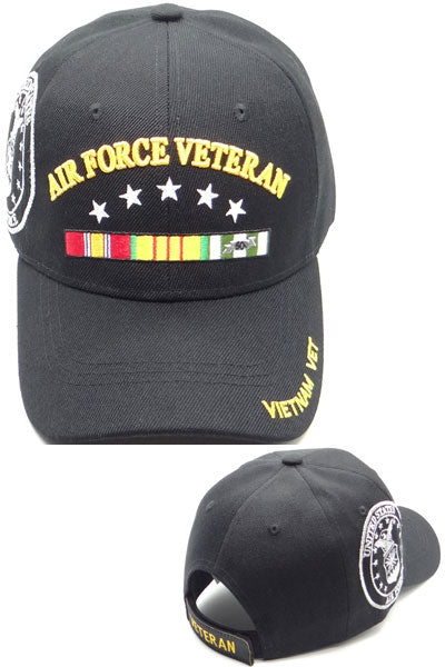 thumbnail interactive-video image 1 of US Navy Vietnam Veteran Baseball Cap – Black With Ribbons – Adjustable Strapback – Trade Winds 1 of 3