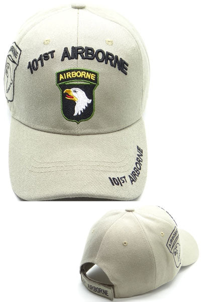 US Military 101st Airborne Screaming Eagle Khaki Adjustable Baseball Hat Cap