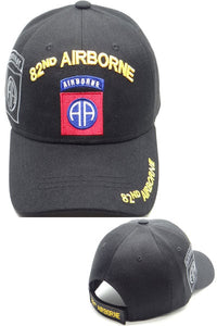 US Military 82nd Airborne Black Adjustable Baseball Hat Cap