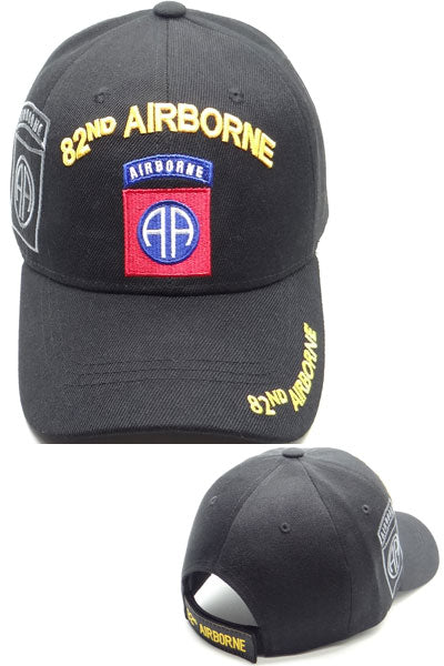 US Military 82nd Airborne Black Adjustable Baseball Hat Cap