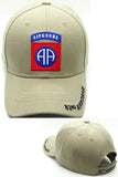 US Army 82nd Airborne Logo Khaki Baseball Hat Cap
