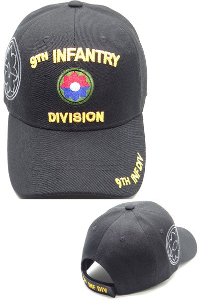 US Military 9th Infantry Division Baseball Hat Cap, One Size, Black