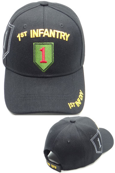 US Military 1st Infantry Division Black Style 01 Baseball Hat Cap