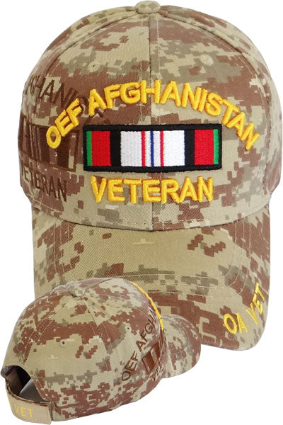 US Military OEF Afghanistan Veteran Ribbon ODS Desert Camouflage Adjustable Baseball Hat Cap