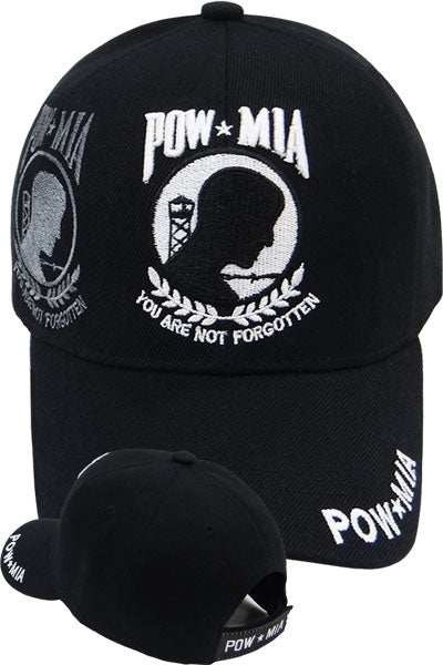 US Military Pow Mia You Are Not Forgotten Black Baseball Hat Cap