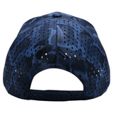 US Flag Embroidery Visor Shiny Camo Perforated Baseball Hat Cap (Royal Blue)