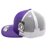 Cambridge Mesh Back Trucker Hat Cap (Purple/White)