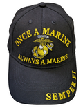 US Marine Corps Once A Marine Always A Marine Black Baseball Cap