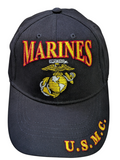 US Marine Corps Eagle Globe & Anchor Black Baseball Cap