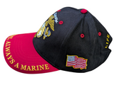 US Marine Corps Once A Marine Always A Marine Black/Red Baseball Cap