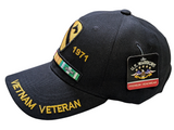 US 1st Cavalry Division Vietnam Veteran 1965 - 1971 Black Baseball Cap