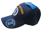 US Air Force Retired Emblem Brim Blue Baseball Hat Cap