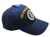 US Air Force Retired Emblem Brim Blue Baseball Hat Cap