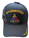 US Army 3rd Armored Spearhead Black Baseball Hat Cap