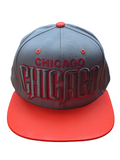Chicago Orange Neon Flat Bill Gray Snapback Hat