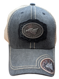 Mexico Eagle Western Charcoal/Khaki Trucker Mesh Back Baseball Cap