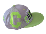 Chicago Arch Gray/Neon Green Embroidered Flat Snapback Cap
