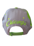 Chicago Arch Gray/Neon Green Embroidered Flat Snapback Cap
