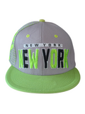 New York Arch Gray/Neon Green Embroidered Flat Snapback Cap