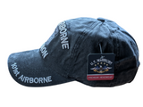US Military 101st Airborne Division Black Pigment Washed Baseball Hat Cap