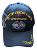 United States Army Combat Medic Shadow Black Baseball Hat Cap