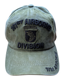 US Military 101st Airborne Division Green Pigment Washed Baseball Hat Cap