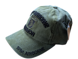 US Military 101st Airborne Division Green Pigment Washed Baseball Hat Cap