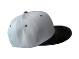 Plain Grey/Black Snake Skin Texture Brim Snapback Cap