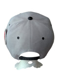 Plain Grey/Black Snake Skin Texture Brim Snapback Cap