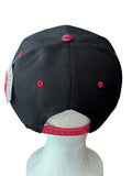 Plain Black/Maroon Snake Skin Texture Brim Snapback Cap
