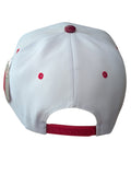 Plain White/Maroon Snake Skin Texture Brim Snapback Cap
