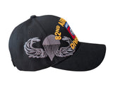 US 82nd Airborne Division With Jump Wing Side Black Baseball Hat Cap