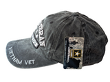 US Army Vietnam Veteran Pigment Black Baseball Hat Cap