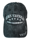 US Army Vietnam Veteran Pigment Black Baseball Hat Cap
