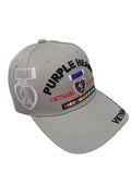 US Military Purple Heart Vietnam Veteran Khaki Adjustable Baseball Hat Cap
