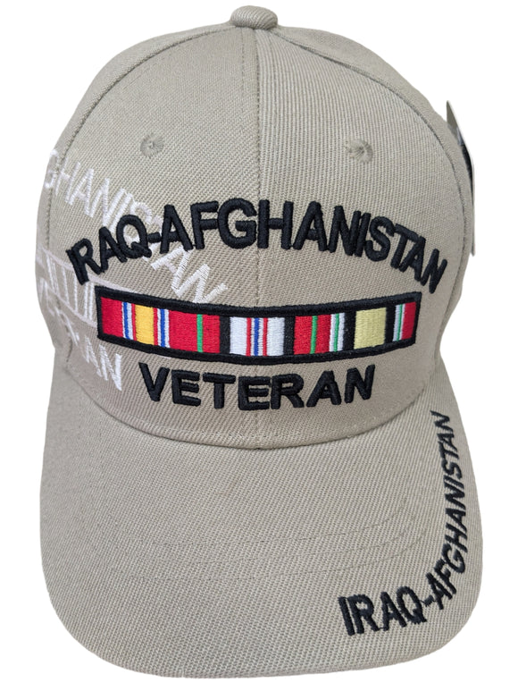US Military Iraq-Afghanistan Veteran Khaki Adjustable Baseball Hat Cap